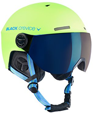 Black Crevice Erwachsene Skihelm Gstaad, Lime-blau/Visor blau, 51-53 cm, BCR143921-LB-0