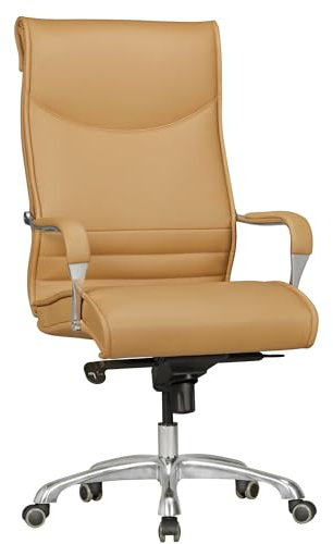 AMSTYLE Bürostuhl BIGBOSS Bezug Kunstleder Caramel Schreibtischstuhl bis 150 kg, XXL Design Chefsessel höhenverstellbar, Drehstuhl ergonomisch mit Armlehnen & hoher Rückenlehne, Wippfunktion