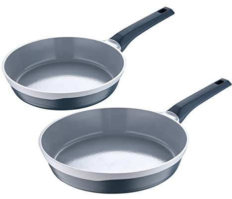MasterPro - Frying Pans 24cm/28cm Set of 2 - Gastro Induction Cast Aluminium Non-Stick Pan Set, Professional Quality, Ceramic Coated, Ovenproof