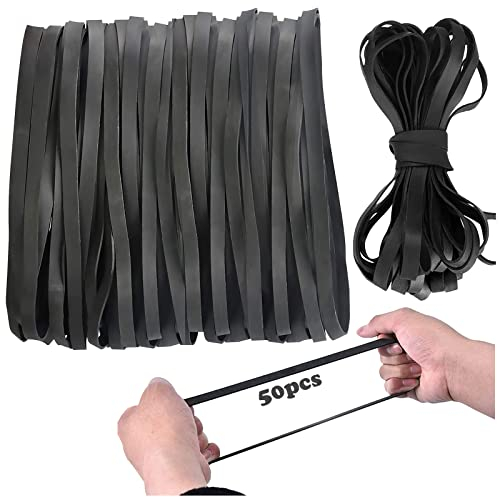 Grandi Strisce ELastiche Spesse 50 Pezzi Strisce ELastiche in Gomma Nero Grande Gomma Elastica Adatto Per Ufficio, Casa, Forniture Per La Scuola (80mm*5mm)