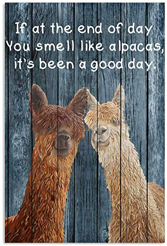 Bioprocess You Smell Like Alpaca Funny Wall Decor Poster Wall Art Decor Metal Sign Poster 8x12 inches