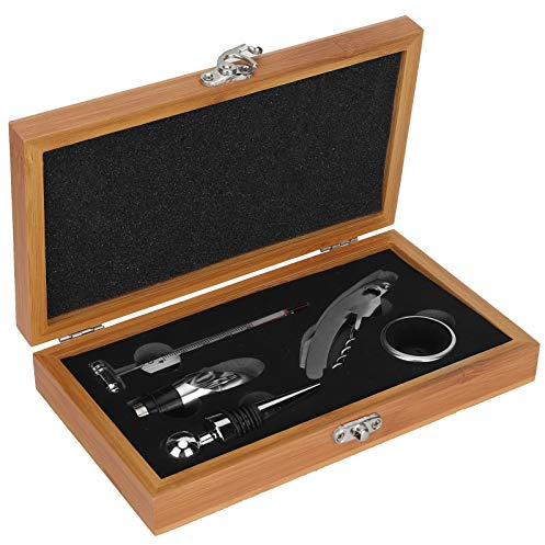 Topyond Ouvre-Bouteille Noir pour Ouvre-Bouteille, Coffret Cadeau Innovant, Bouchon Tire-Bouchon, Kit D'anneau Verseur De Vin, Outils De Cuisine,Coffret Sommelier vin