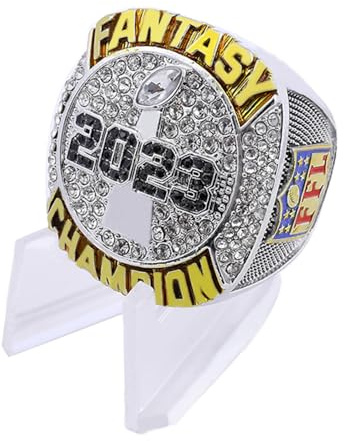 guancrown 2023 Fantasy Football Championship Ring Award Preis Sport MVP Gewinner FFL League Champion Ring, Größe 9, Zink, Diamant