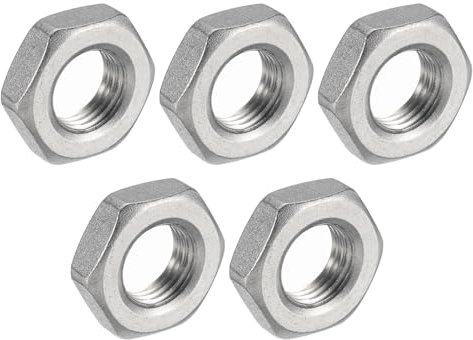 QUARKZMAN 5 pcs Fonte Tuyau Raccord Hex Contre-écrou, 304 Inox Acier Hex Verrouillage Écrou 1/4 Femelle Filetage (DN8) pour Plomberie Fixe, Eau Balai et Châssis Nettoyeur