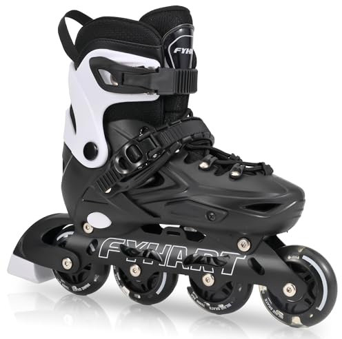 PIPIZHU Inline Skates - Inliner für Kinder/Jugendliche & Erwachsene | Roller Skates bis zu 4 Größen verstellbar | Ideal für Freizeit, Sport & Spiel, Schwar (L)