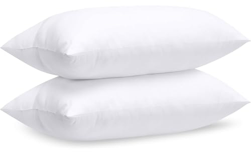 DONATELLA Pack de 2 Unidades de Relleno de cojín de Fibra Hueca siliconada de Alta recuperación. Suave, Mullido y antialérgico. Cojín Decorativo para sofá, Dormitorio, o Coche. - 050x070 cm., Blanco