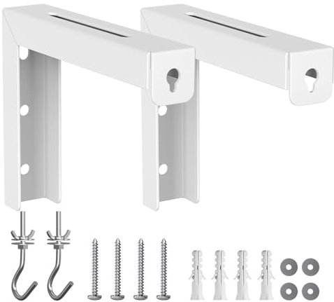 NVOQILIN Support mural en L pour écran de projecteur, extension réglable avec crochet manuel