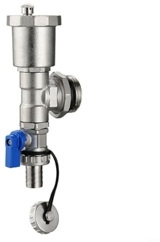 1 valvola di sfiato automatica in ottone in acciaio inox per distributore di circuito di riscaldamento DN25, scarico dell'aria con rubinetto di scarico, compatibile con sistemi di riscaldamento e