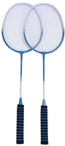 Set di Racchette da Badminton Set da Badminton Leggero in Lega 3 Volani Sicuro per l'intrattenimento degli Adulti (Blue)
