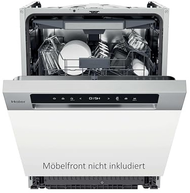 Haier Geschirrspüler teilintegriert 60 cm I Einbauspülmaschine Washlens Plus Series 2 I 14 Maßgedecke, 5 Programme, automatische Türöffnung, Besteckschublade, leise I XH 4C4F1S