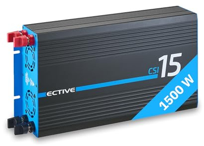 ECTIVE - Wechselrichter 12V auf 230V CSI 15-1500W Reine Sinuswelle - Offgrid-Spannungswandler DC/AC Strom mit USB, Überlast- & Überhitzungsschutz, NSV & USV Funktion und Batterieladefunktion bis 15A