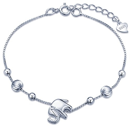 Infinite U - Pulsera para mujer, plata de ley 925, ajustable, diseño doble con cuentas y estrellas, con cadena de extensión