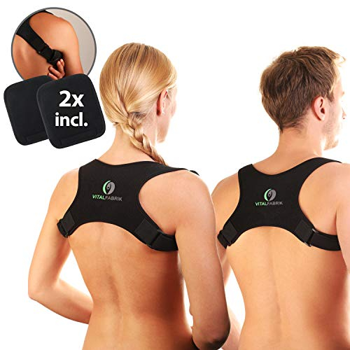 VITALFABRIK® Rückenstütze Geradehalter zur Haltungskorrektur Schultergurt Rückenstabilisator Rückenschmerzen Haltungskorrektur Rücken Damen Herren - Größe M
