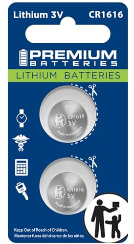 Premium CR1616 Battery Lithium 3V Coin Cell - Japanese Engineered High Capacity Batteries (2 Pack)