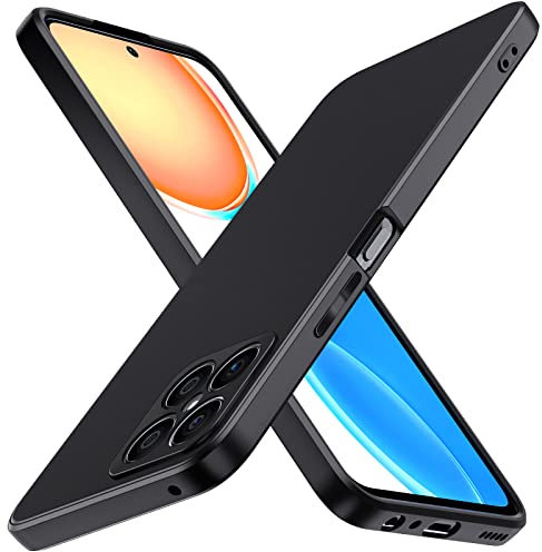ivoler Silikon Hülle für Honor X8 4G (Nicht für Honor X8 5G) mit Kameraschutz, Ultra Dünne Weiche Stoßfest Schutzhülle Flexible TPU Matte Schwarz Handyhülle Kratzfest Case Cover
