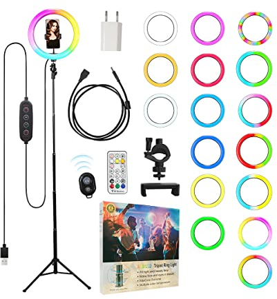 Ringlicht Mit Stativ - 29.5cm Selfie Ringleuchte Mit USB Europäischem Stecker, Verängerungskabel und Fernbedienung für YouTube, Fotografie, Live Streaming - RGB LED Ringlicht