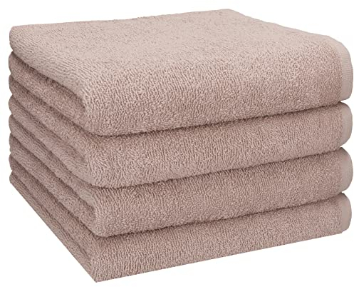 Betz Handtuch 4er Pack Handtücher Set Berlin Größe 50x100 cm 100% Baumwolle - gut trocknend, leichte Qualität - ideal für Sport, Strand, Reisen Farbe Cappuccino Braun