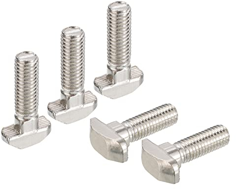QUARKZMAN M8x25mm T Ranura Inserción Perno, 20 uds Martillo Cabeza T-Perno T Forma Perno Deslizante Tornillo para 40 Serie Aluminio Perfil