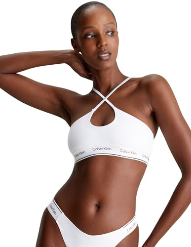 Calvin Klein Top Bikini Donna Bralette senza Ferretto, Bianco (Pvh Classic White), L