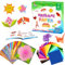 Origami Set für Kinder, 208 Blätter Origami Papier mit 54 Mustern, 15x15cm Origami Kit mit Anleitung Buch, für DIY Kunst und Bastelprojekte, Geschenk für 3-12 Jahre Anfänger Kinder Jungen Mädchen
