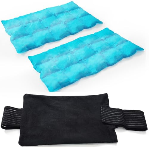 2 Ice Packs for Injuries Reusable, Cold and Hot Packs for Injuries, Joint Pain, Muscle Soreness, and Body Inflammation, Adjustable Ice Packs Wraps for Knees, Back, Shoulders, Arms, and Legs