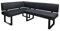 byLIVING Eckbank Vancouver/Vintage Mikrofaser anthrazit/Metall Gestell schwarz pulverbeschichtet/Taschenfederkern/Langer Schenkel rechts/Küchenbank/Sitzbank / 125 x 181,5, H 86 cm