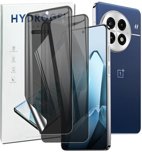 KUSINHOKA 2 stycken Sekretessfilter med skärmskydd för Oneplus 13 5G, [Anti Spy] Hydrogel flexibelt skärmskydd [icke-glas], anti-repor filmskydd, stöd för fingeravtryck