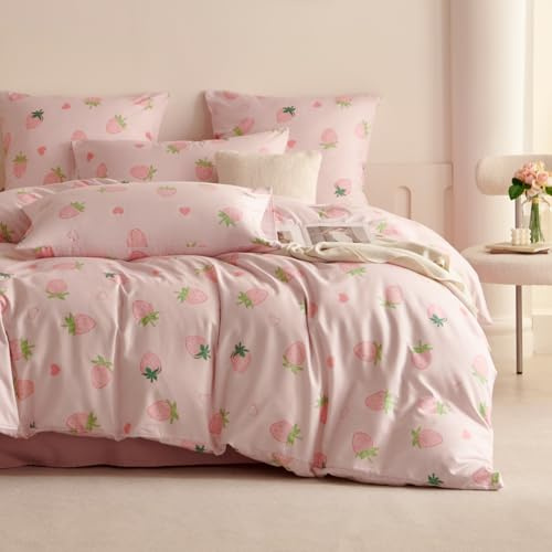 Tospass Juego de ropa de cama de franela fina rosa de 155 x 220 cm para niñas y niñas, de microfibra, segura y acogedora, juego de cama con cremallera y 1 funda de almohada de 80 x 80 cm