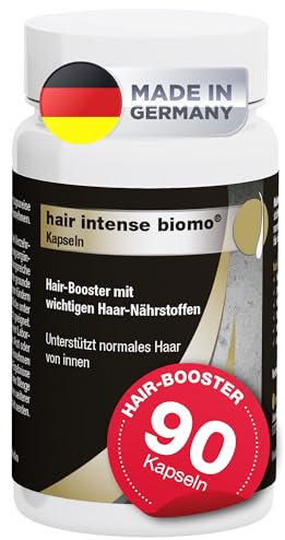 Hair Intense Biomo 90 Kapseln – Hochdosierte 5.000mcg Biotin Kapseln für gesunde Haare – Vitamin E, C, B6, B12, Folsäure, Zink & Selen – Lactose- & glutenfrei, ohne Gentechnik – Made in Germany