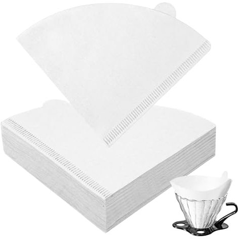 HOTUT 100 Pcs Coffee Filter Papers, Disposable Unbleached Cone Filter Papers Size 02, for Coffee Dripper & Pour Over Coffee Maker, 1-4 Cups, White