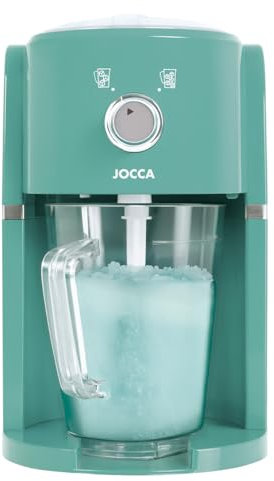 Jocca - Máquina para Hacer granizados eléctrica | Cuchillas de Acero Inoxidable | Capacidad 1,1 L | Fácil de Limpiar | Color Turquesa | Pica y Mezcla Hielo
