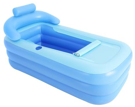 Vasca da bagno gonfiabile GDSKR, in PVC, pieghevole, per esterni, portatile, vasca da bagno autoportante per adulti, vasca da bagno per bambini, grande vasca da doccia mobile blu moderna