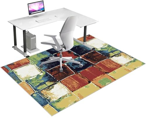 Qesjodfu Alfombras Oficina Suelo, Alfombra Silla Ruedas, Alfombrilla para Silla de Gaming, Alfombrilla Protectora Silla de Oficina, 70 x 100 cm Protector Suelo Silla Ruedas para parqué y Suelos Duros