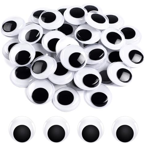 CATELL 36 Pezzi Occhi Mobili Adesivi Grandi, 50mm Occhi Adesivi Nero Bianca Grande occhi Mobili Adesivis Occhis in Plastica per Decorazioni Fai da Te Artigianato Scrapbooking Pupazzi Bambole