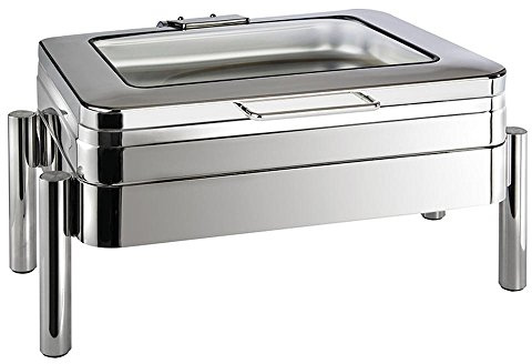 Aps Chafing Dish GN 1/1 – Premium de, de Acero Inoxidable 18/8, 66 x 48 x 33 cm, Estructura de 1, 1 Agua Platillos