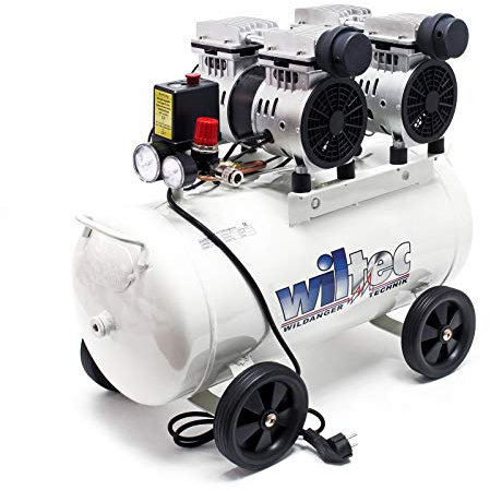 Compresor de aire con tanque de 50L 2x750W 2CV Compresor de taller de funcionamiento silencioso