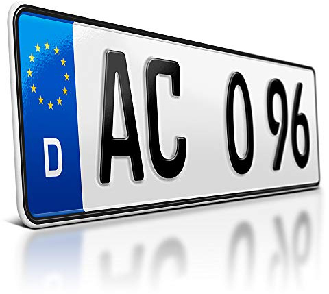 schildEVO 1 Kfz Kennzeichen | 430 x 110 mm | DIN-Zertifiziert – individuelles EU Wunschkennzeichen | PKW Nummernschild | kurzes Autokennzeichen | Auto-Schild | Fahrradträger & Anhänger | DHL-Versand
