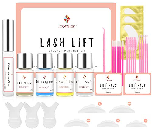 Lash Lift Kit - Eyelash Perm Kit - Professional Eyelash Curling Set - Glue Upgraded Version - Semi-Permanent Curling Perming Wave Suitable for Salon at Home (White)