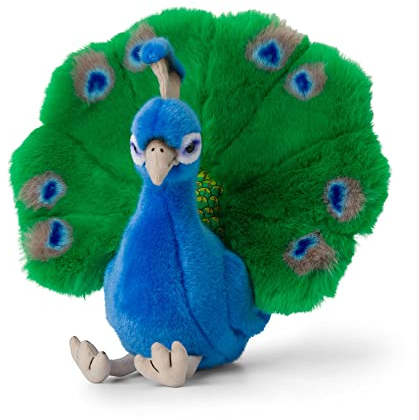 WWF Plüsch 01110 - Plüschtier Pfau, lebensecht gestaltetes Kuscheltier, ca. 23 cm groß, wunderbar weich und kuschelig, Handwäsche möglich