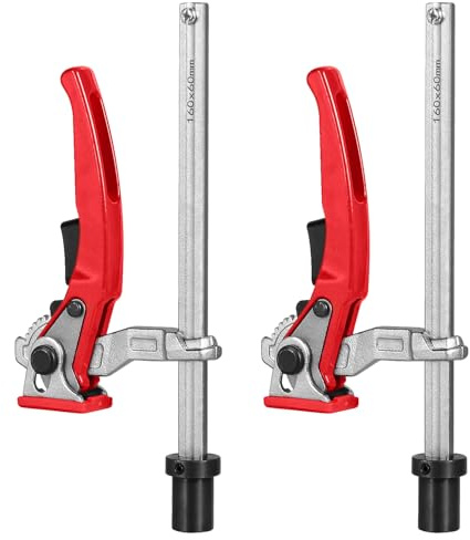 TOOLCOOL MFT Table Workbench Quick Ratchet Bench Dog Clamp 3/4 Inch Dog Hole Clamp Hold Down Clamp for Woodworking (2 Pack)