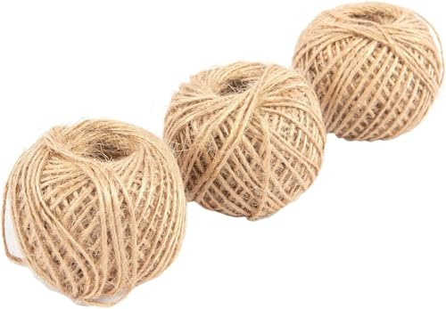 ORCHIDS Natural Jute Twine 3 Pack (40m Each) – Strong Brown Hemp String for Gardening, Plant Tying, Wrapping & DIY Crafts – Eco-Friendly Durable Rope Cord