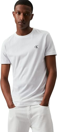 Calvin Klein Ck Essential Slim Tee J30j314544 Top in maglia a maniche corte, Bianco (Bright White), XS Uomo