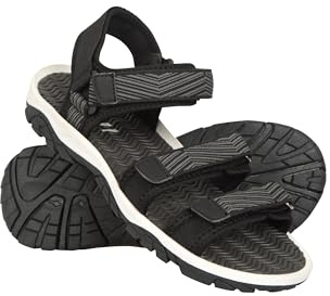 Mountain Warehouse Reef 3 Strap Kids Sandals - Neoprene Lined Boy & Girls Beach Shoes, Durable Sandals, Hook & Loop, Quick Dry Footwear - Spring Summer Walking Black 2