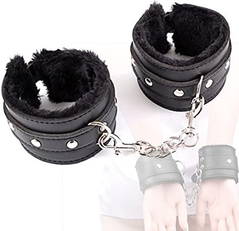 KUMEIER Coppia di Manette in Pelle con Cinturino da Polso Regolabile