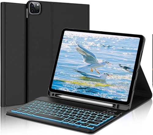 AVNICUD Tangentbord för iPad Air 11 tum 2024/2025 (M2/M3)/5:e/4:e generationen 10,9 tum, tangentbordsfodral för iPad Pro 11 tum 4/3/2/1 gen, franskt azerty-tangentbord, magnetiskt bakgrundsbelyst 7