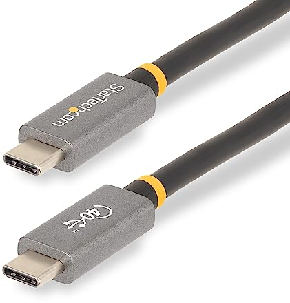 StarTech.com Cable de 1m USB4, Cable USB-C Certificado por USB-IF, Cable USB Tipo C, 40Gbps, Power Delivery PD de 100W, 8K 60Hz, Compatible con Thunderbolt 4/3/USB 3.2 (CC1M-40G-USB-CABLE)