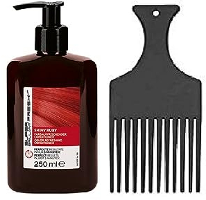 HAIR HAUS SUPER BRILLIANT FRESH 250ml Farbauffrischender Conditioner + Strähnenkamm-Fingerstyler (Shiny Ruby)