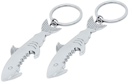 OUNONA 2pcs Shark Keyring Bottle Opener Keychain Multi-use Decor Keyring Beer Opener