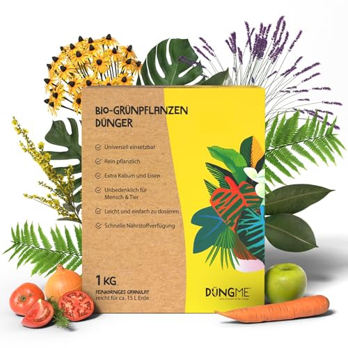 Vital-Boost Bio-Grünpflanzendünger für Zimmer- und Gartenpflanzen | Feinkörniges Granulat | Einfach & Rein pflanzliches Düngen | Tierfreundlich & Umweltbewusst | 100% Naturdünger von DüngMe - 1 KG