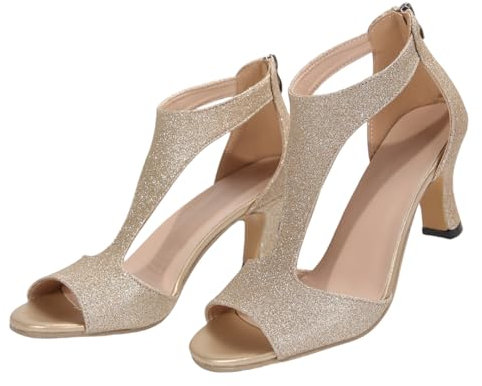 Dasongff Sandales Femme Été à Talon Haut Élégant - Escarpins Noir Petit Talon - Sandale de Cocktail de Mariage Fête Soirée - Poisson Bouche